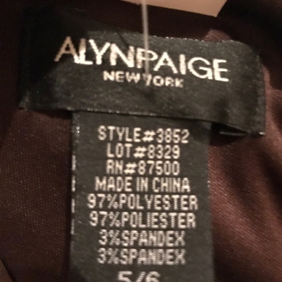 Alyn Paige Brown w/Cream striped satin dress - Picture 8 of 8